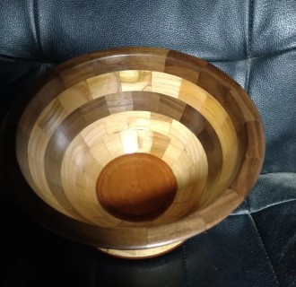 Segmented pedastal bowl by Geoff Christie